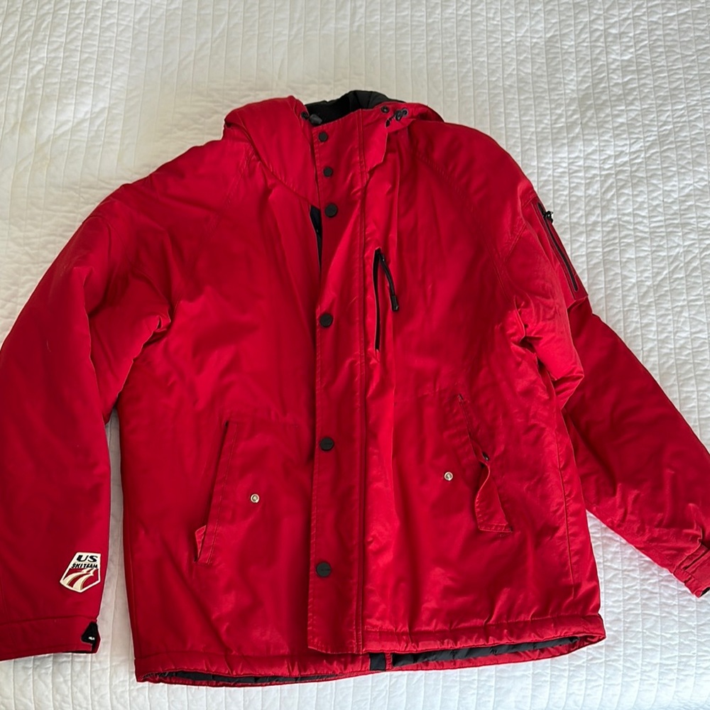 Tommy Hilfiger Red Quilted Puffer Coat